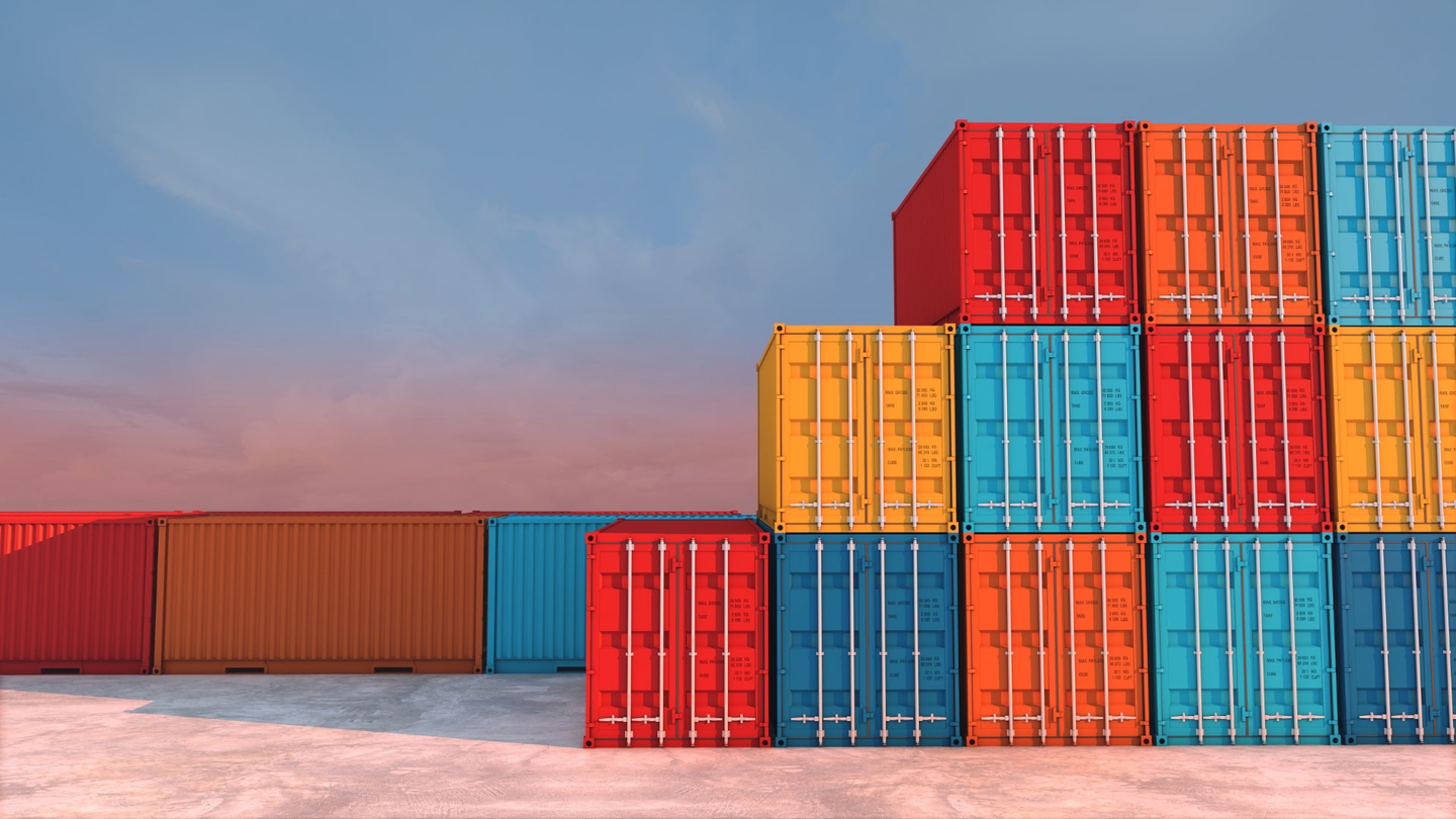 different colors of Intermodal container 
